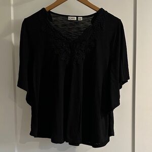Cato Women's Black Top with Lace Detail